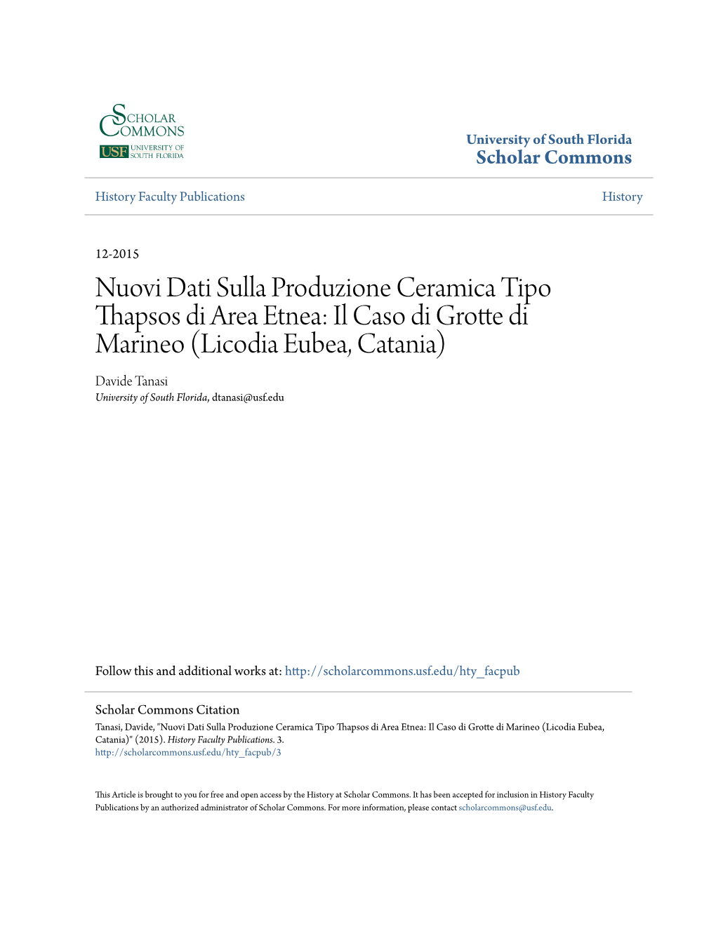 Nuovi Dati Sulla Produzione Ceramica Tipo Thapsos Di Area Etnea