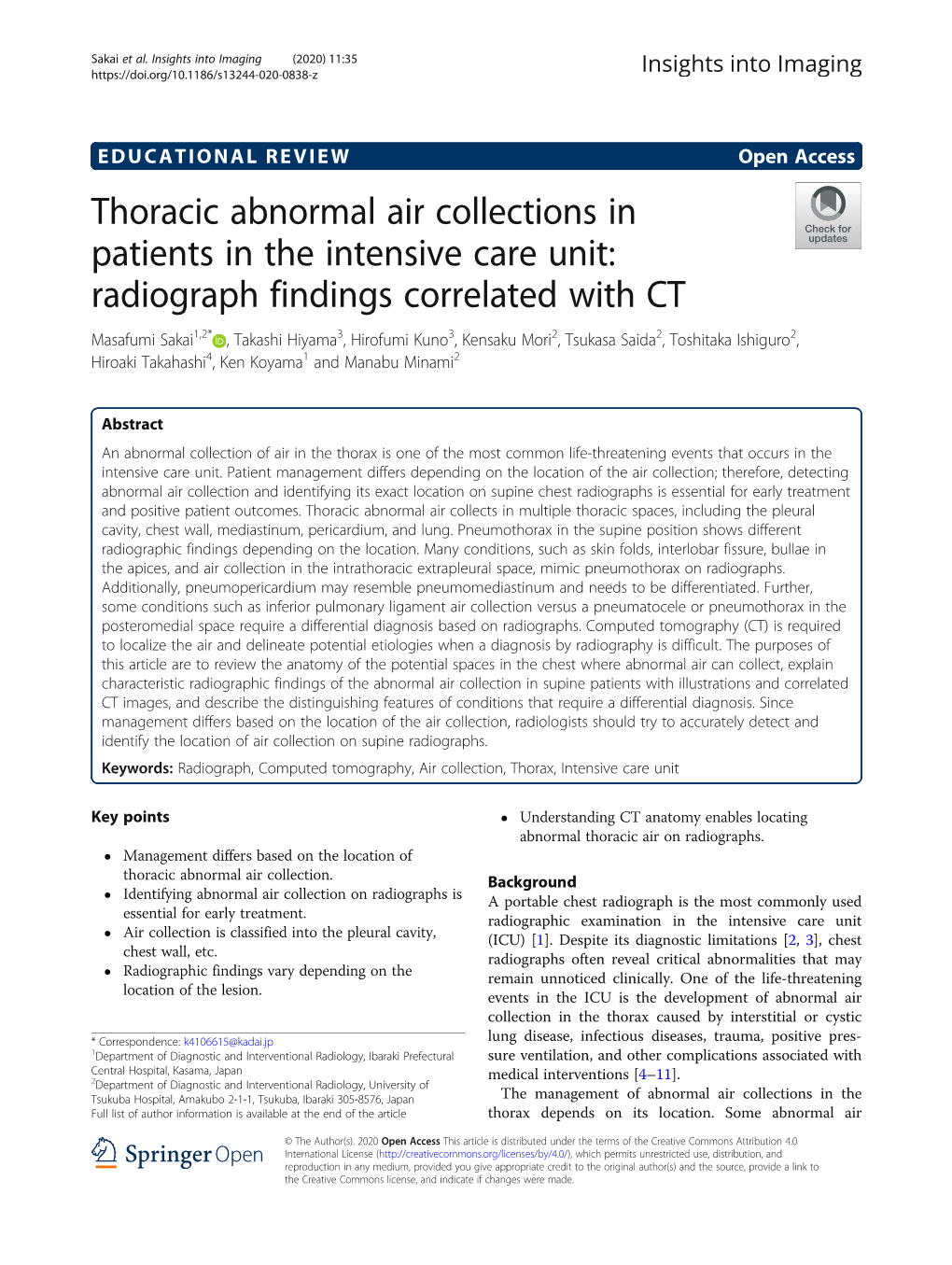 Thoracic Abnormal Air Collections in Patients in the Intensive Care Unit