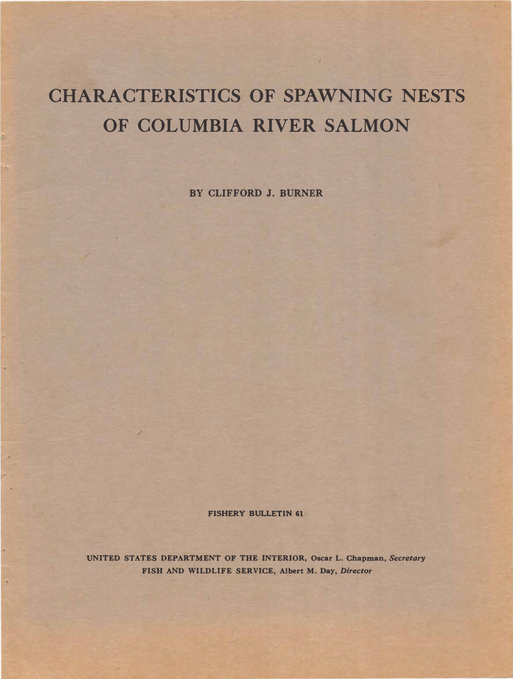 Characteristics of Spawning Nests of Columbia River Salmon