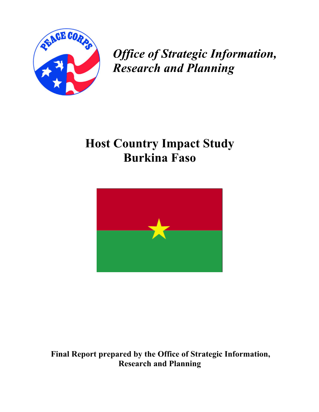 Host Country Impact Study: Burkina Faso