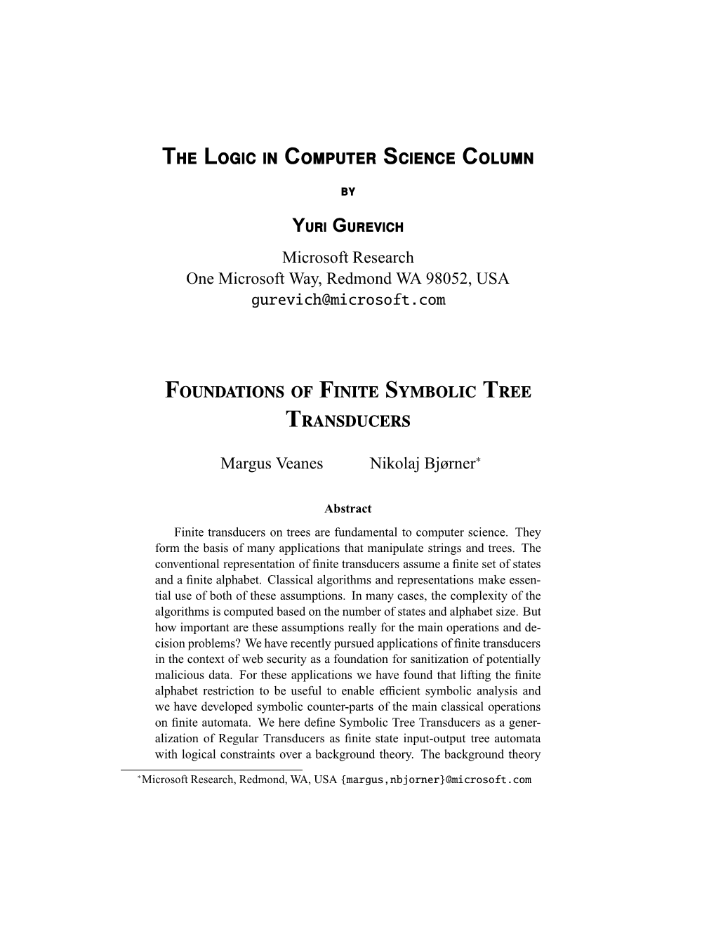 Foundations of Finite Symbolic Tree Transducers