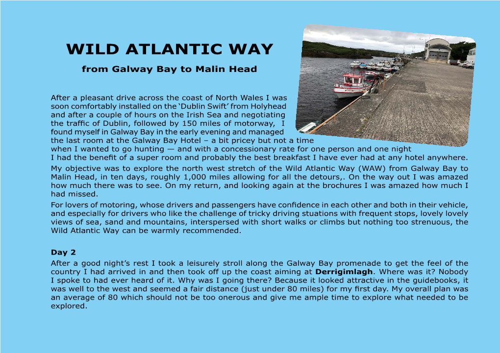 WILD ATLANTIC WAY from Galway Bay to Malin Head