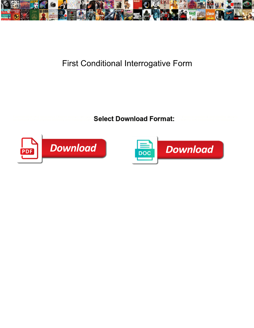 First Conditional Interrogative Form