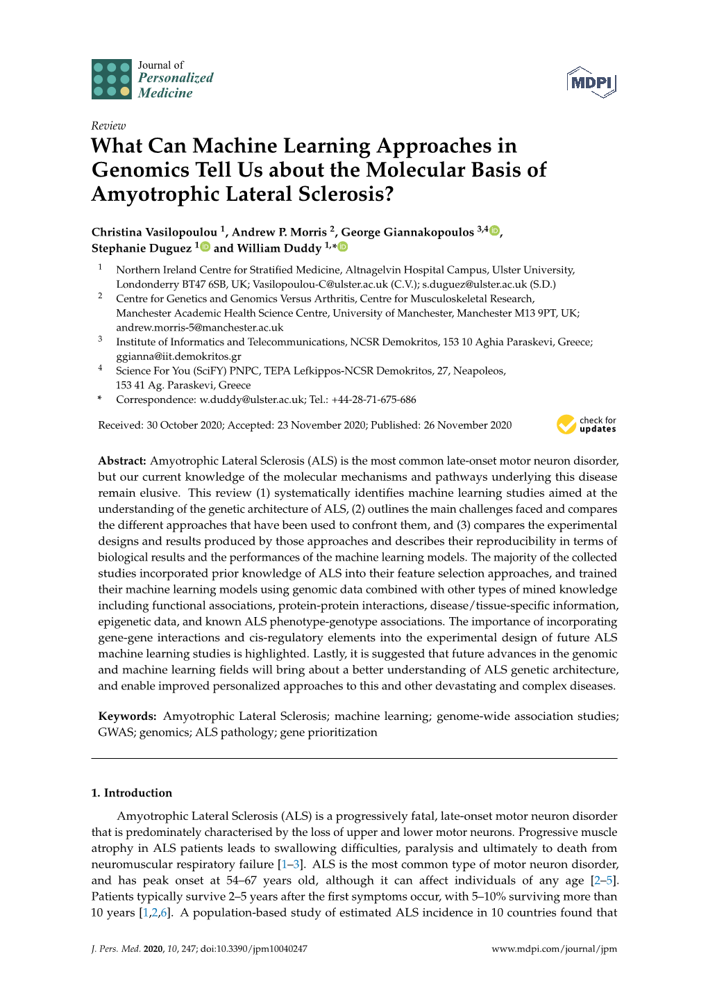 What Can Machine Learning Approaches in Genomics Tell Us About the Molecular Basis of Amyotrophic Lateral Sclerosis?