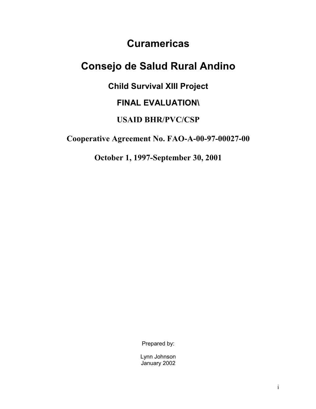 Final Evaluation 2002