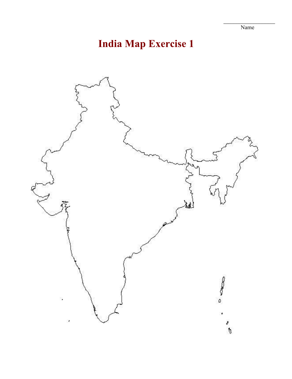 India Map Exercise 1