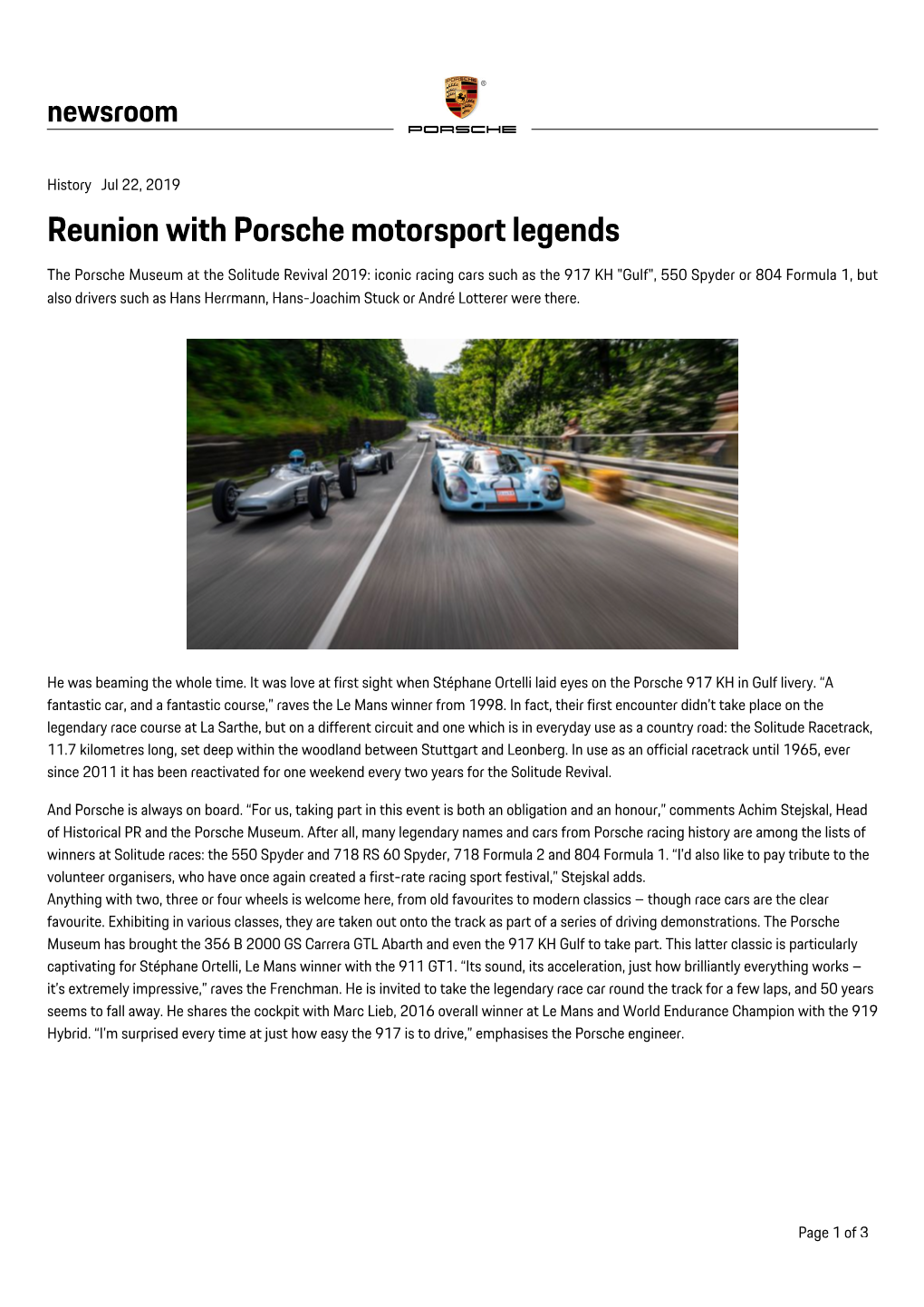 Reunion with Porsche Motorsport Legends