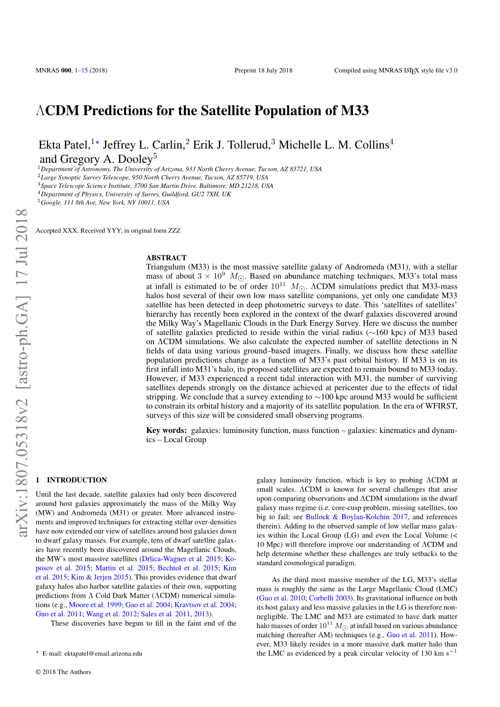 $\Lambda $ CDM Predictions for the Satellite Population Of