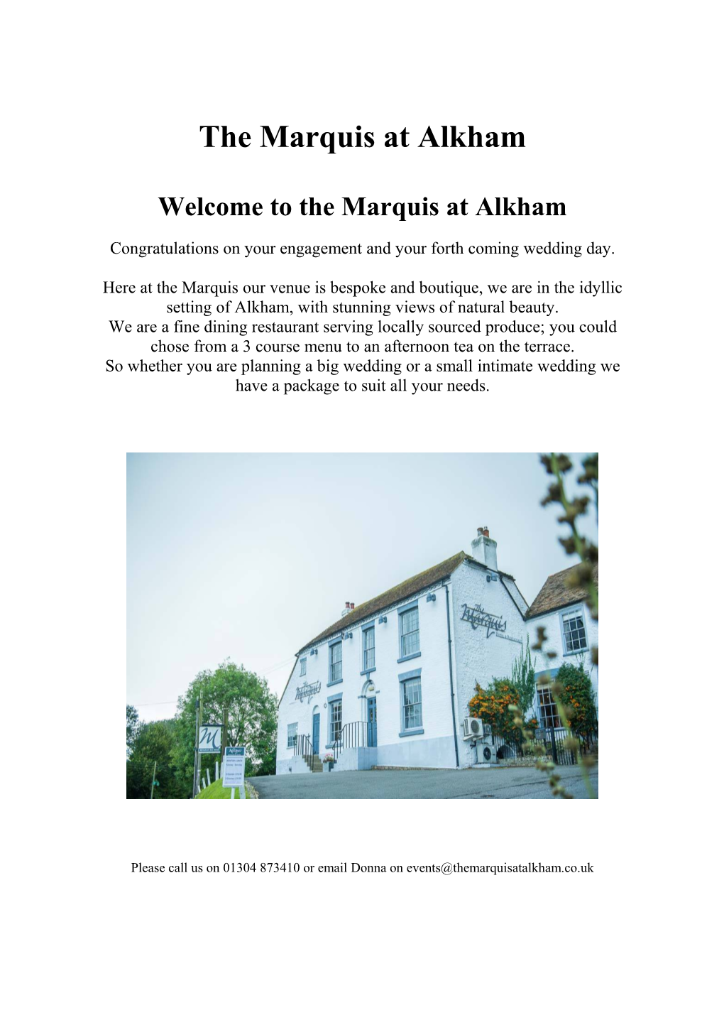 Welcome to the Marquis at Alkham