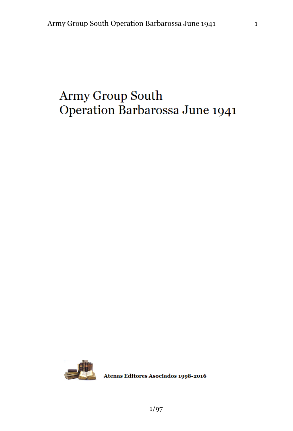 Army Group South Operation Barbarossa June 1941 1