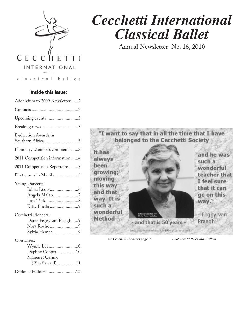 Cecchetti International Classical Ballet Annual Newsletter No