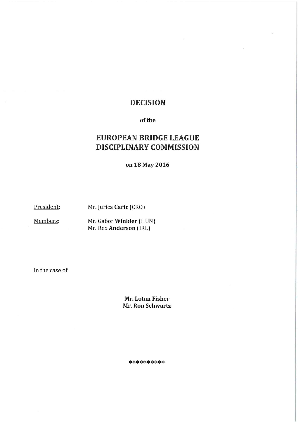 European Bridge League Disciplinary Commission