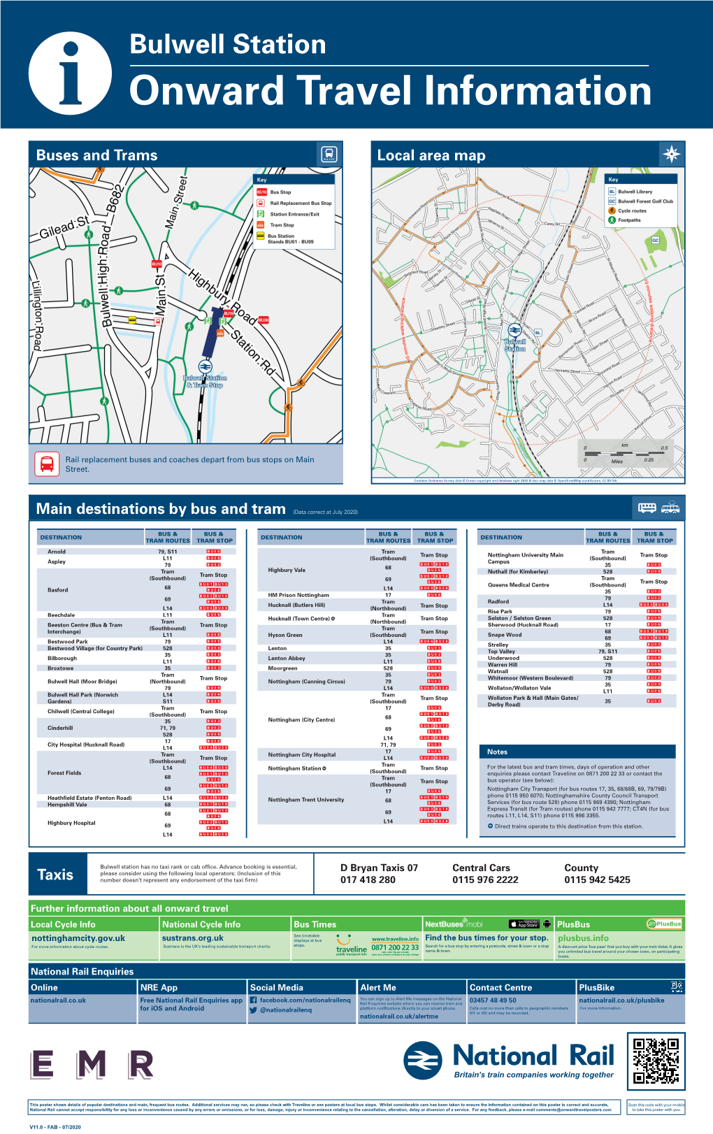 Local Area Map Buses and Trams Main Destinations by Bus and Tram