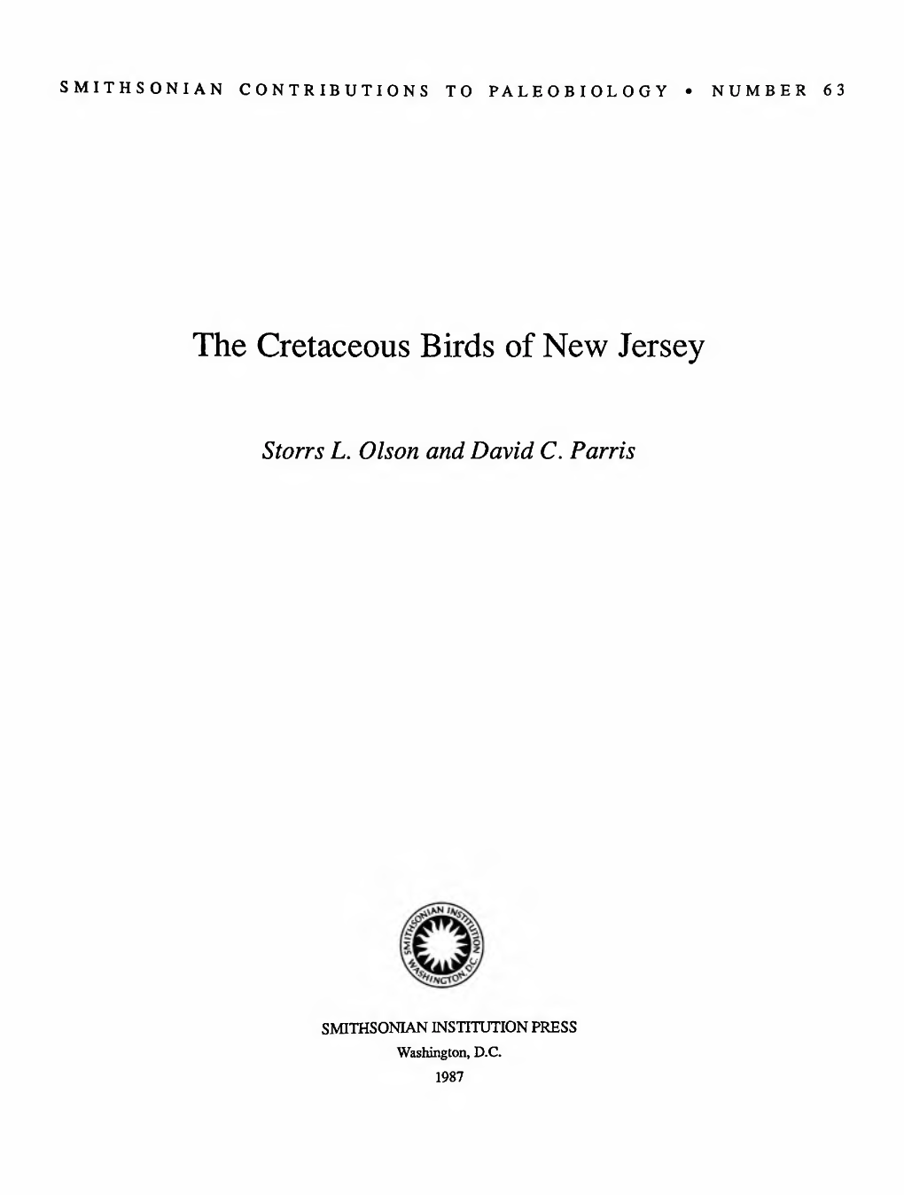 The Cretaceous Birds of New Jersey