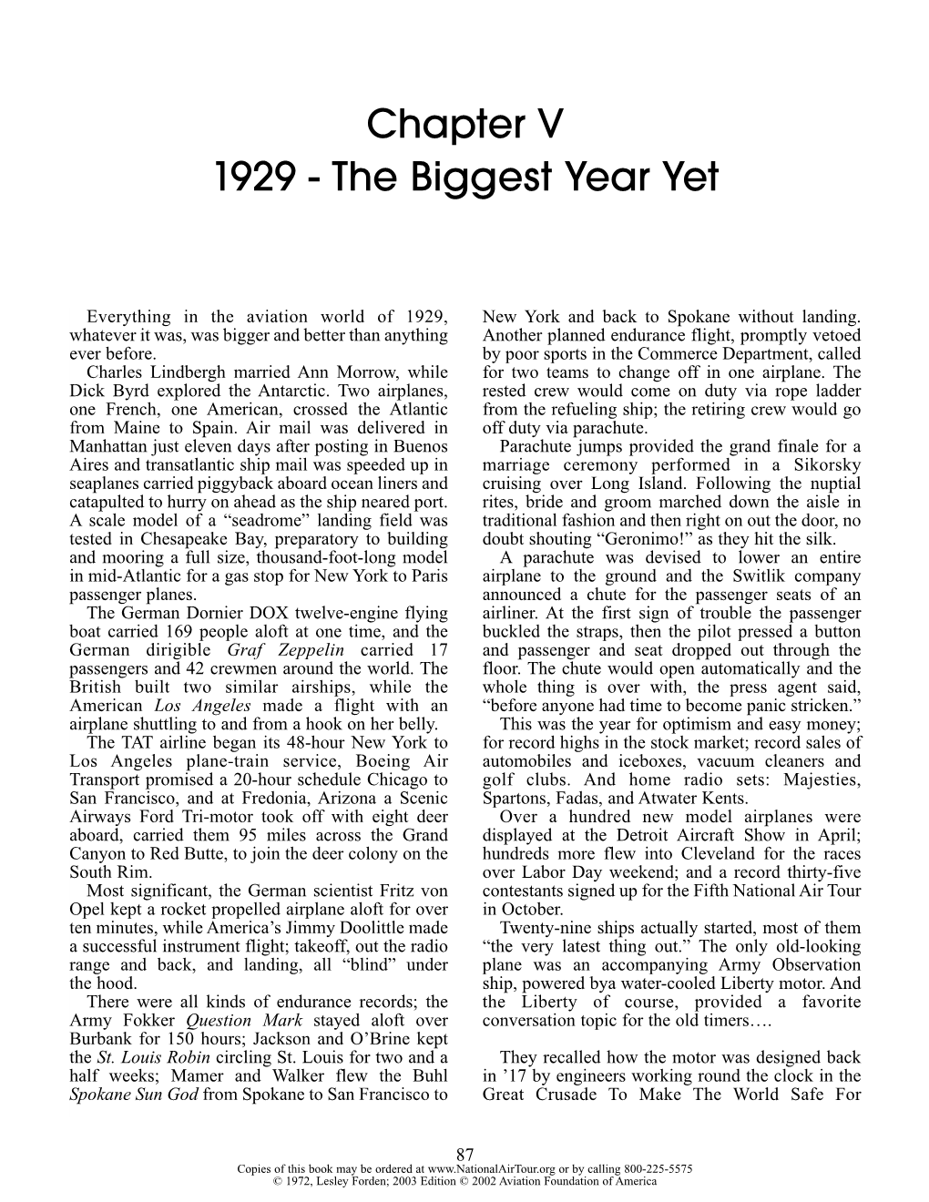 Chapter V 1929 - the Biggest Year Yet