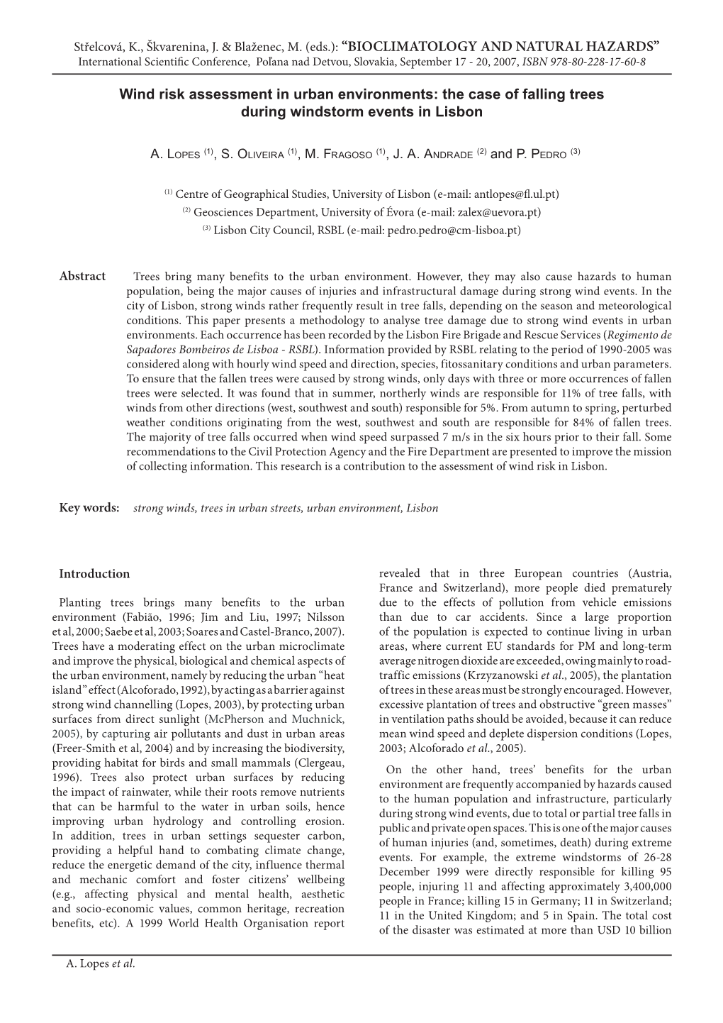 Wind Risk Assessment in Urban Environments: the Case of Falling Trees During Windstorm Events in Lisbon