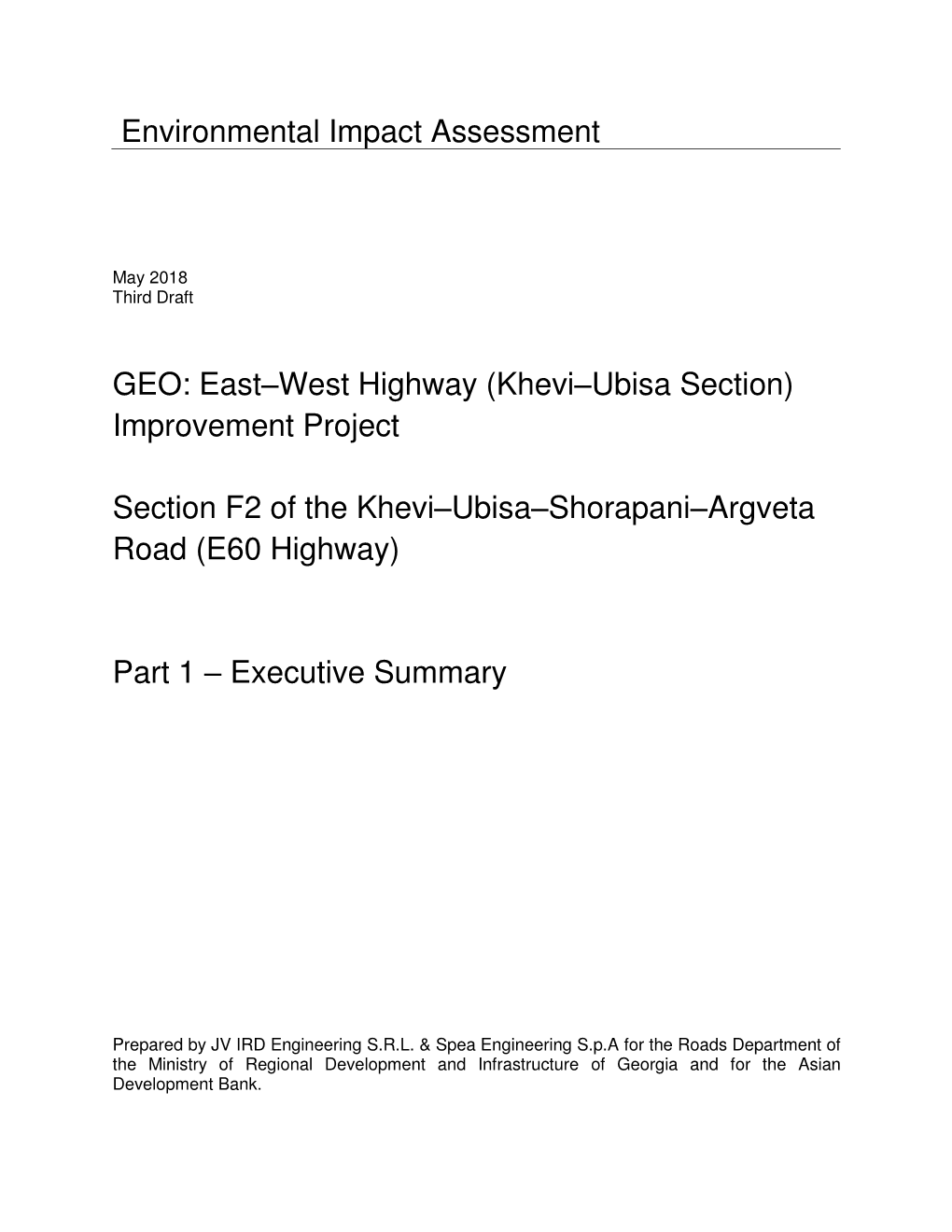 49257-001: East–West Highway (Khevi–Ubisa Section