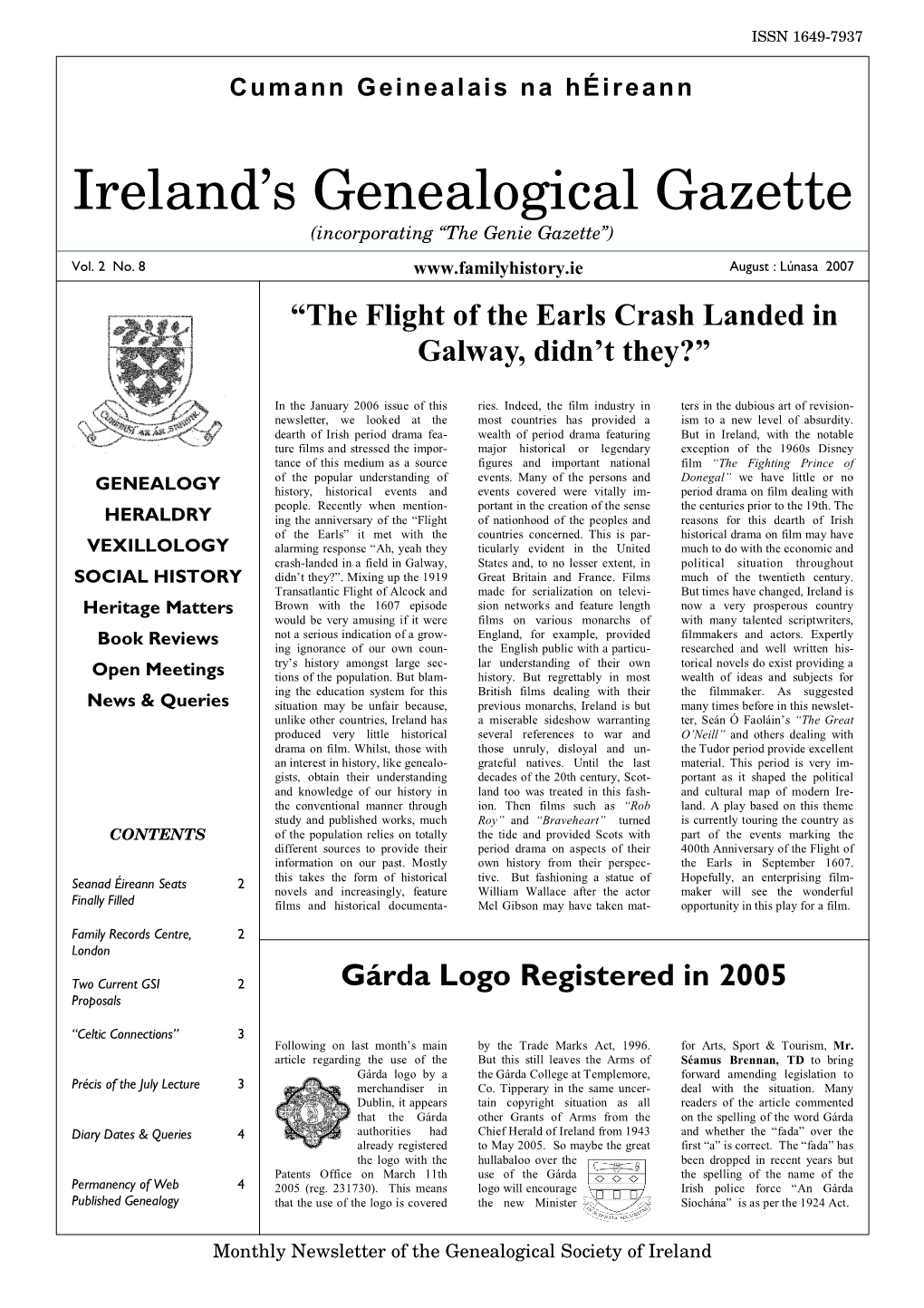 Ireland's Genealogical Gazette (August 2007)