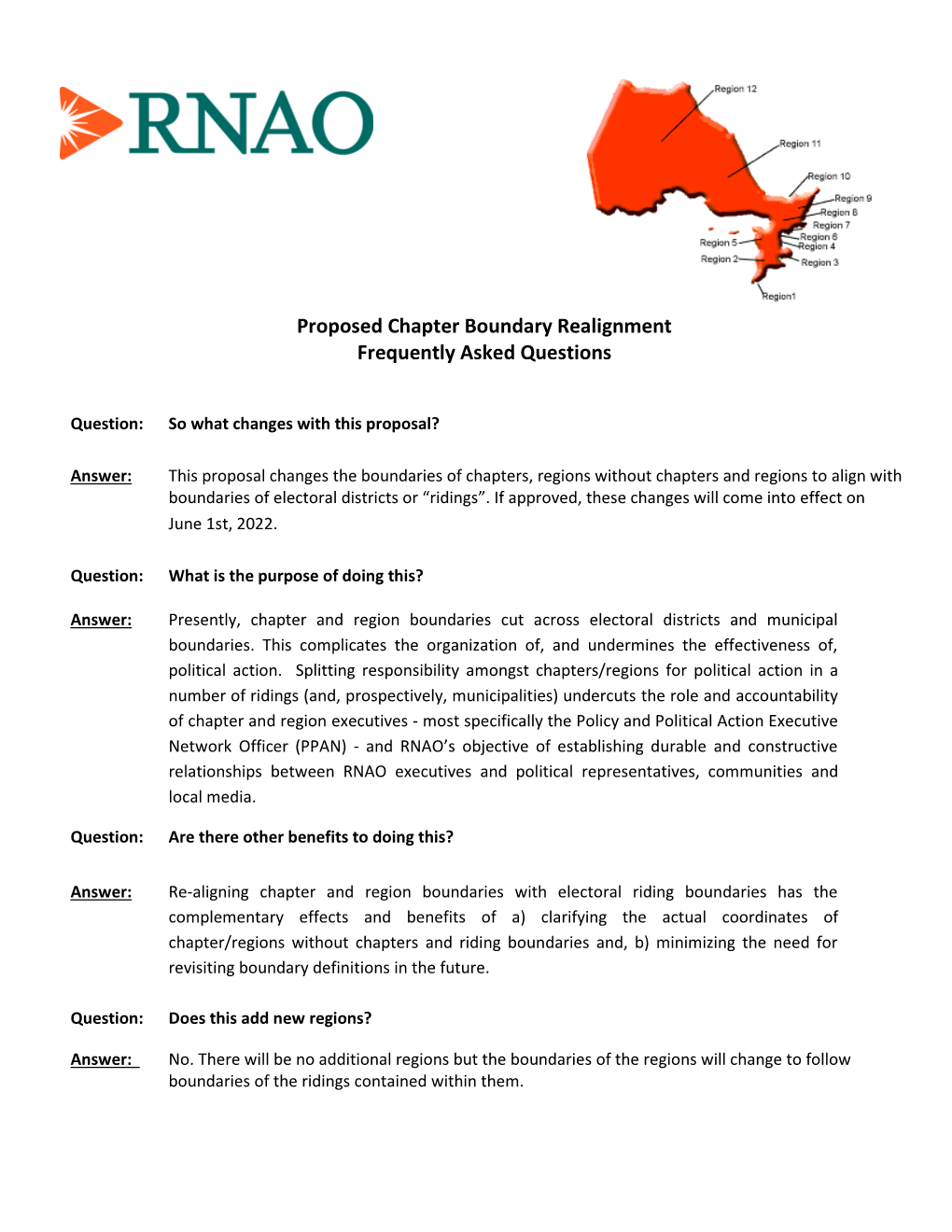 Proposed Chapter Boundary Realignment Frequently Asked Questions