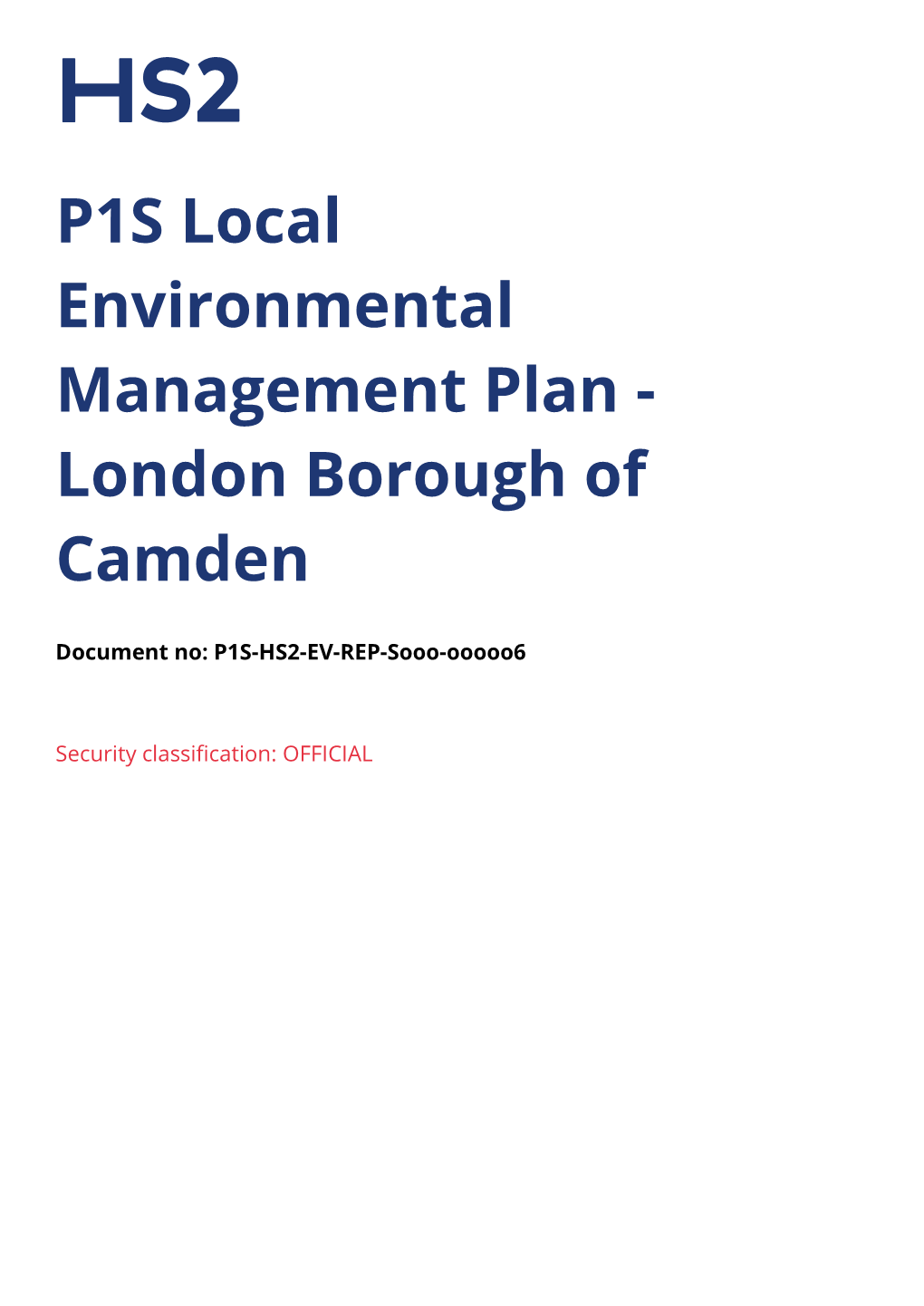 P1S Local Environmental Management Plan - London Borough of Camden