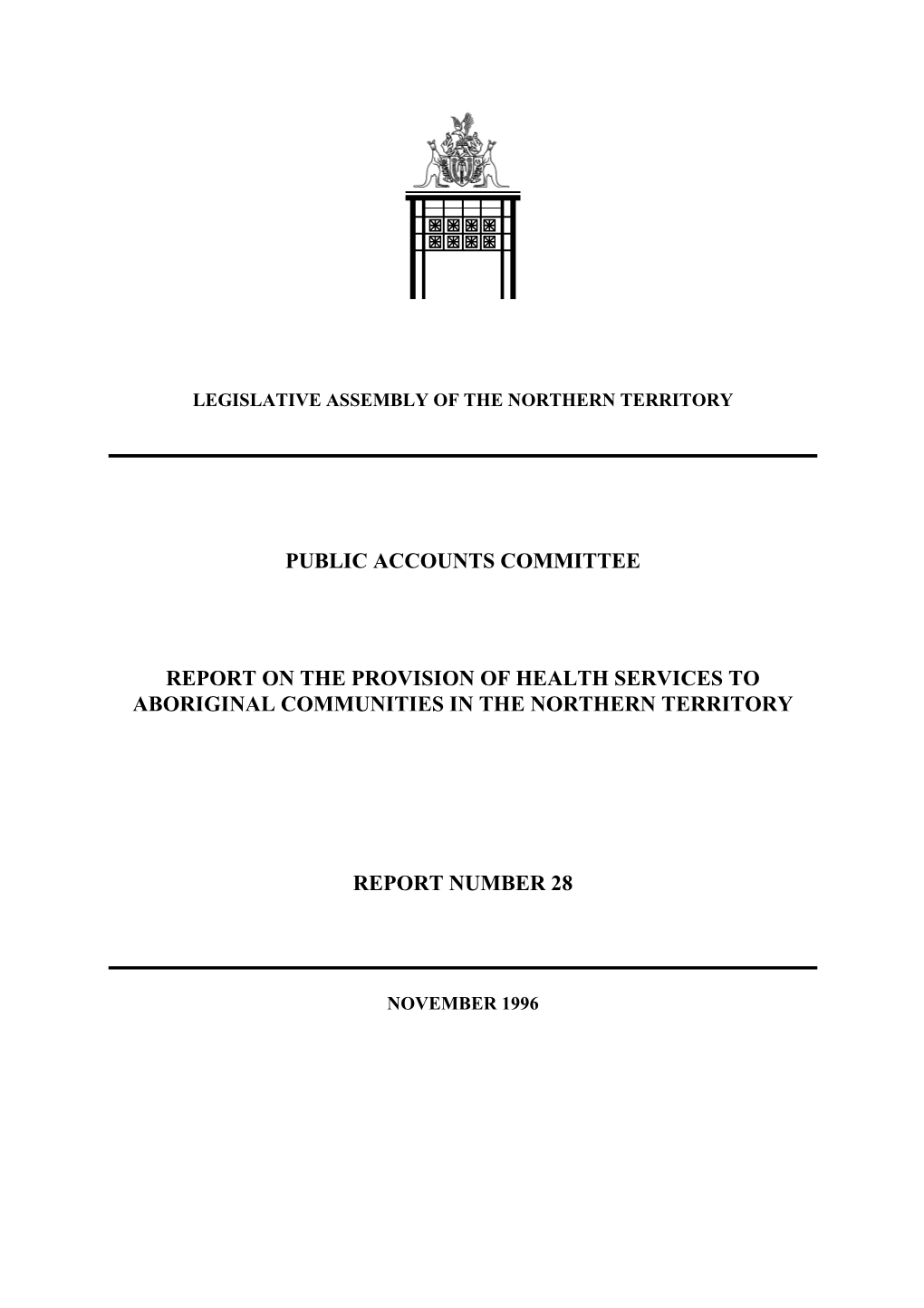 Provision of Health Services to Aboriginal Communities in the Northern Territory