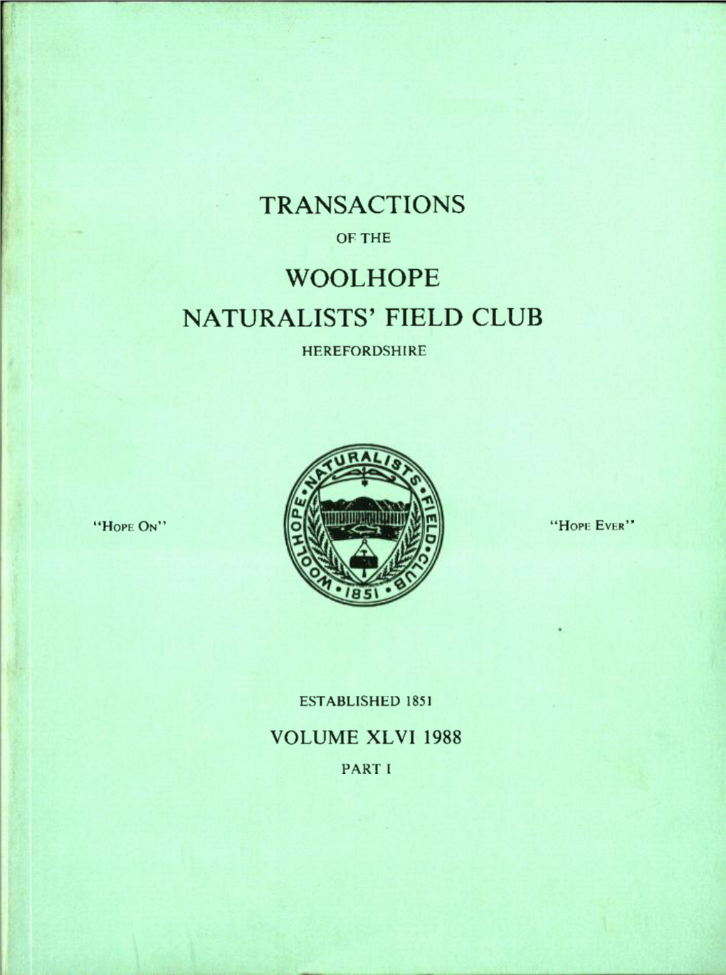 Transactions Woolhope Naturalists' Field Club