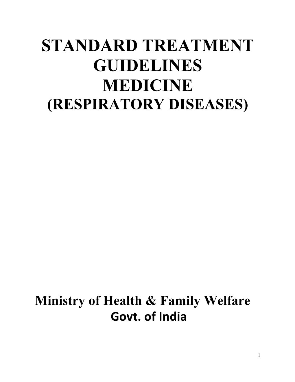 Standard Treatment Guidelines Medicine (Respiratory Diseases)