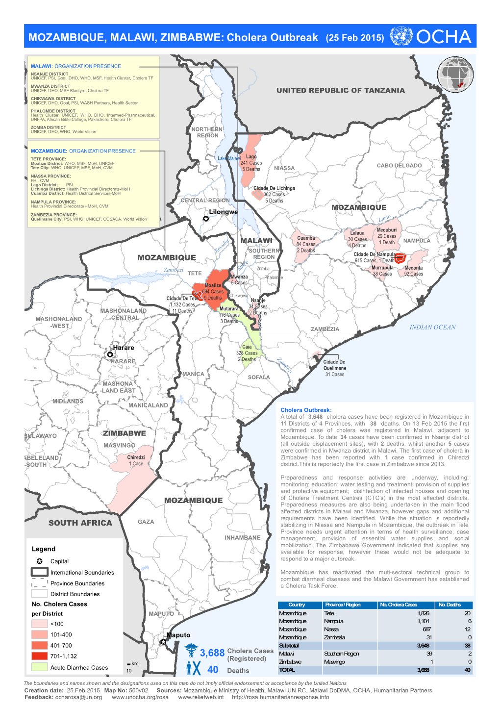 Cholera Outbreak (25 Feb 2015)