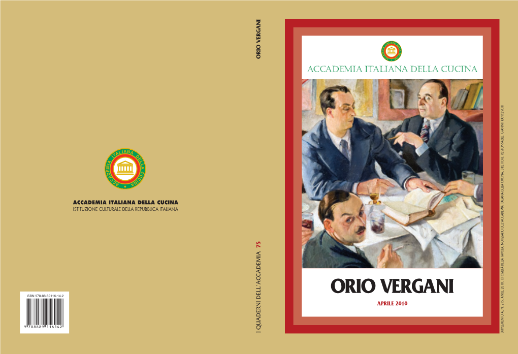 Orio Vergani a Accademia Italiana Della Cucina