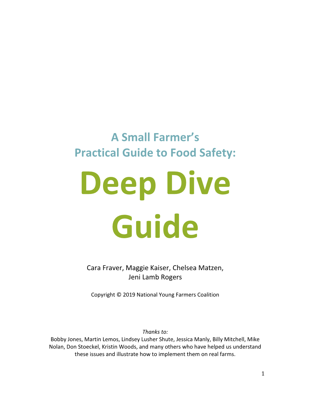 A Small Farmer's Practical Guide to Food Safety