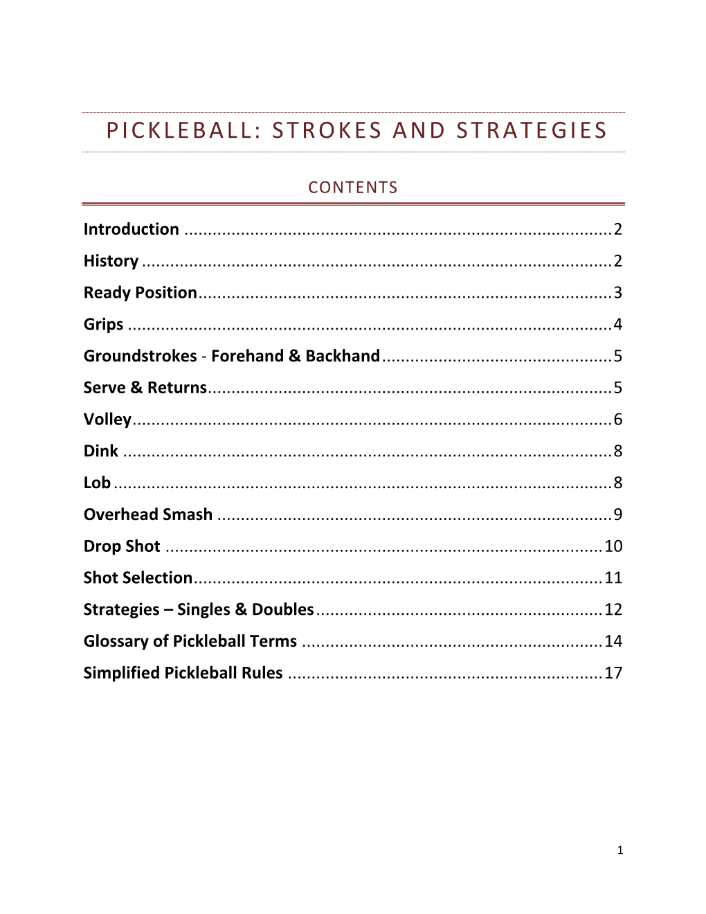 Pickleball: Strokes and Strategies