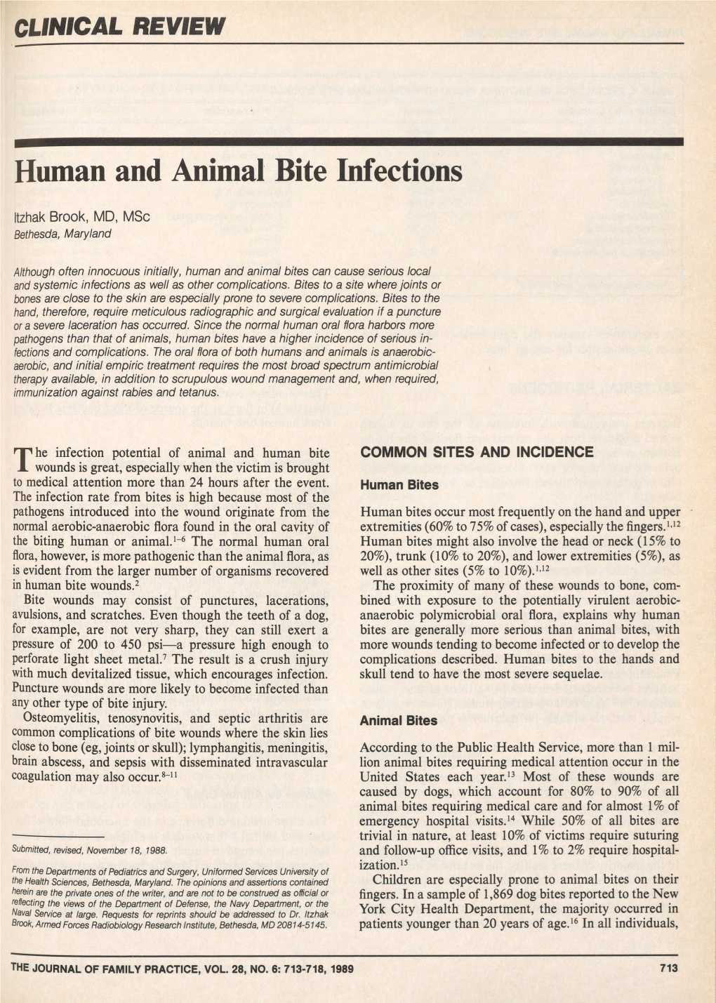 Human and Animal Bite Infections