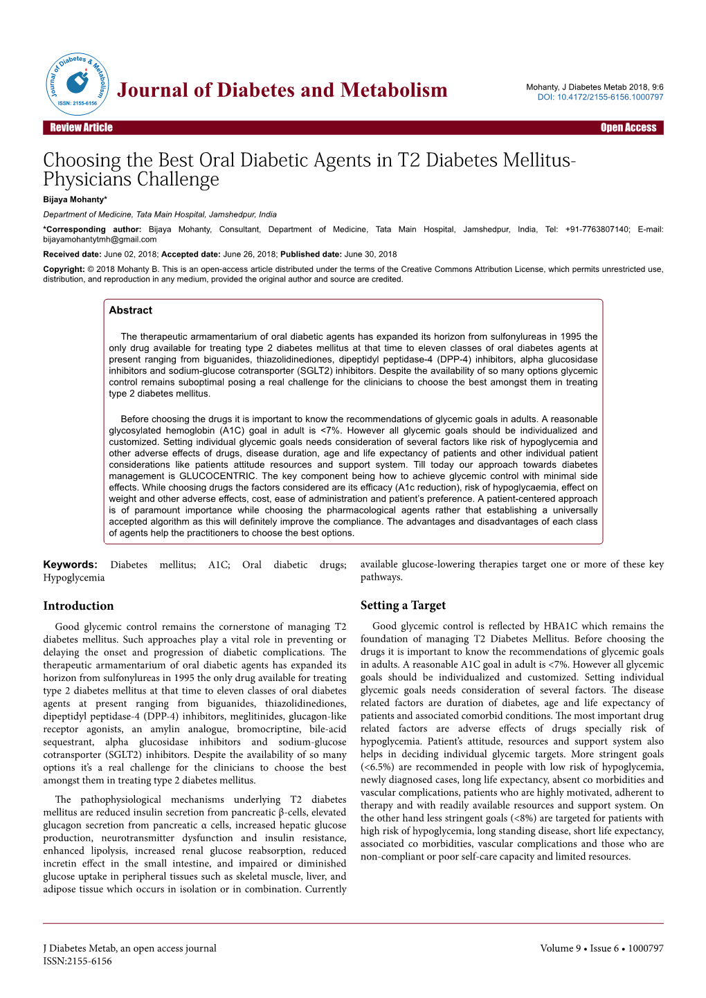 Choosing the Best Oral Diabetic Agents in T2 Diabetes Mellitus