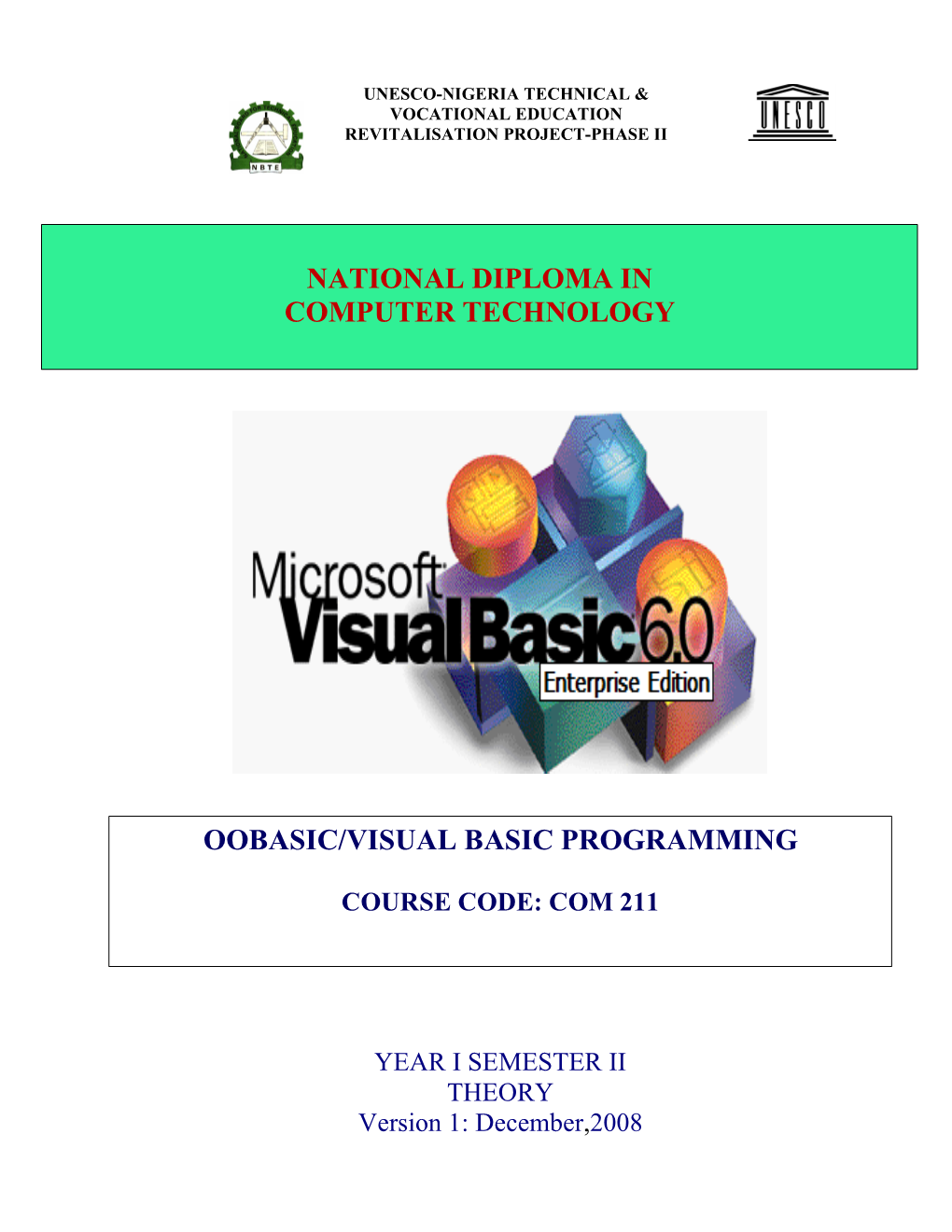 Com 211 Oobasic Theory Book