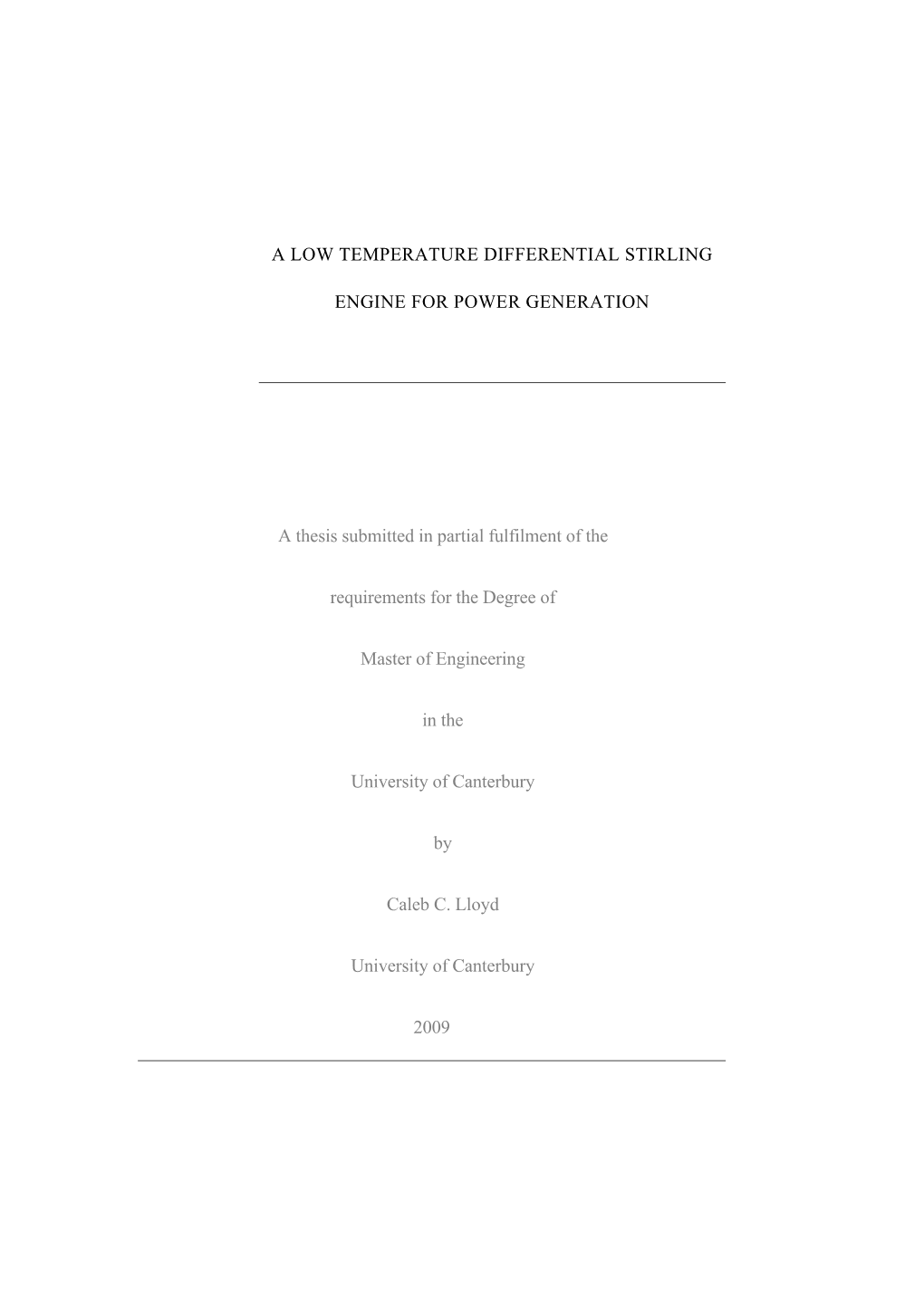 A Low Temperature Differential Stirling