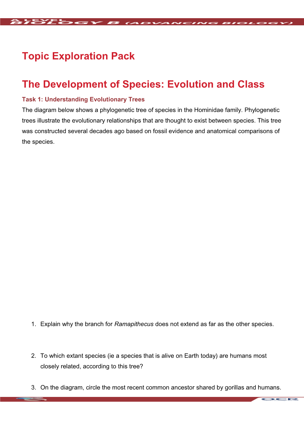 A Level Biology B (Advancing Biology) (Salters) Topic Exploration Pack