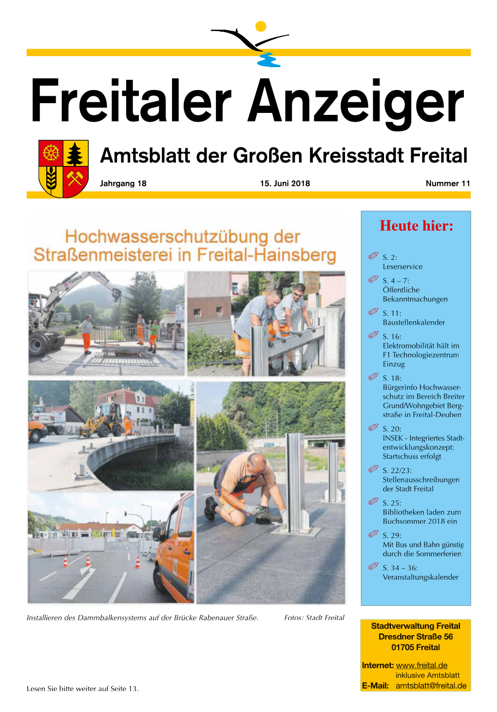 Freitaler Anzeiger Amtsblatt Der Großen Kreisstadt Freital