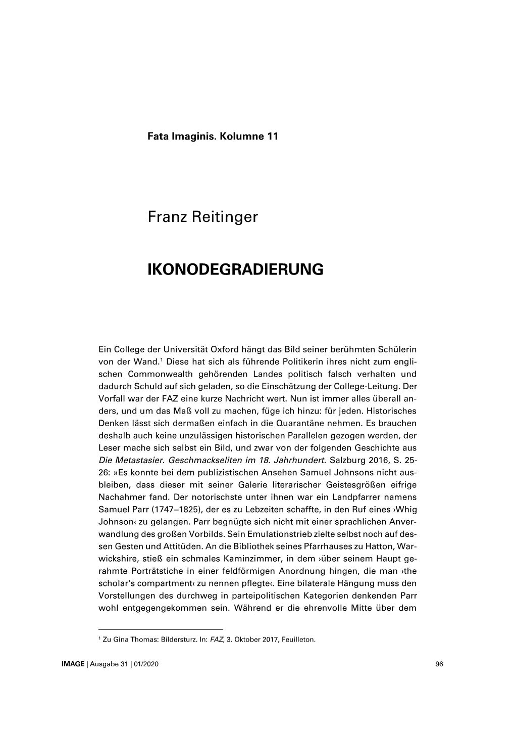 Franz Reitinger IKONODEGRADIERUNG