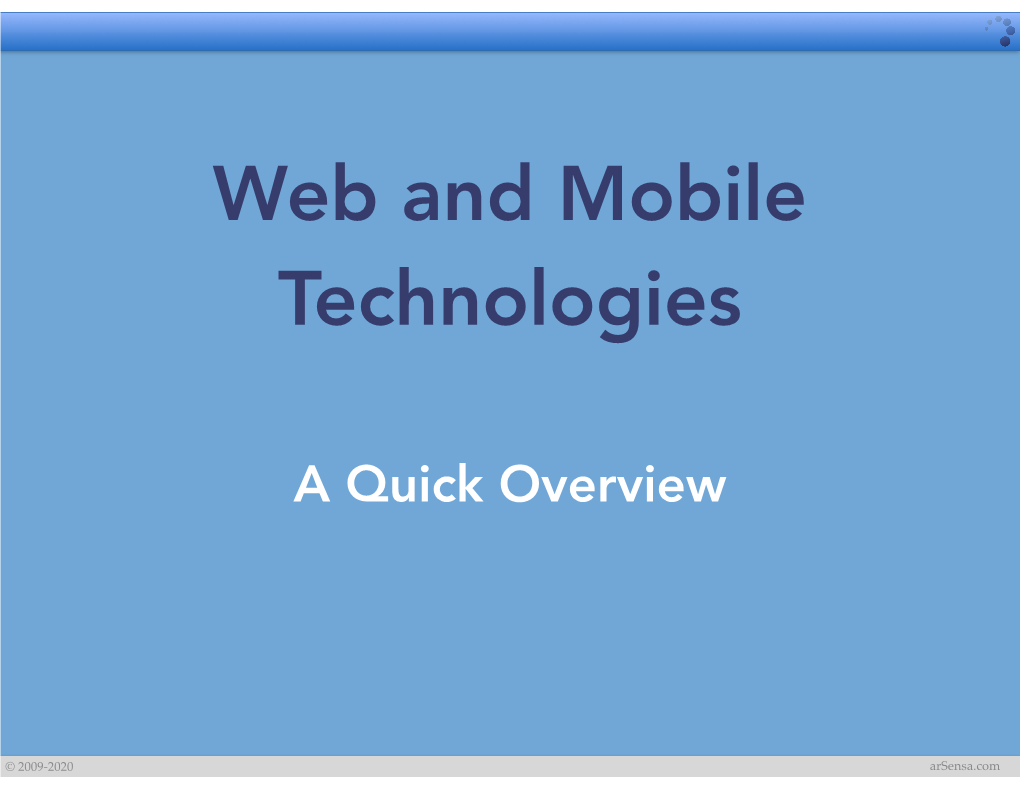 Web and Mobile Technologies