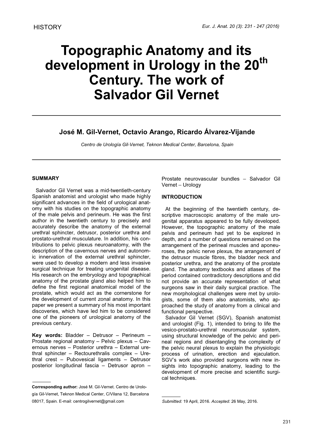 Topographic Anatomy and Its Development in Urology in the 20Th Century