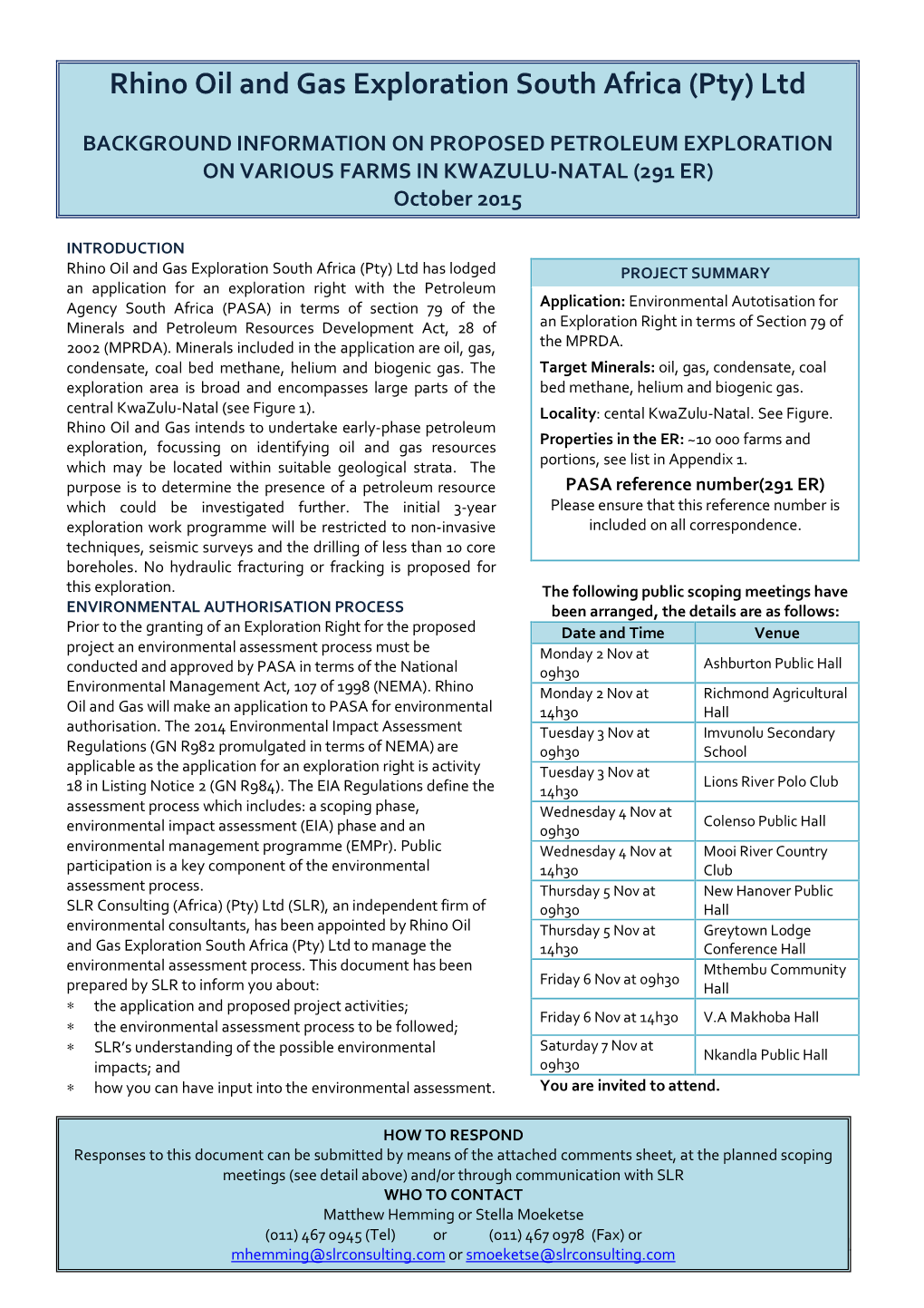 Rhino Oil and Gas Exploration South Africa (Pty) Ltd