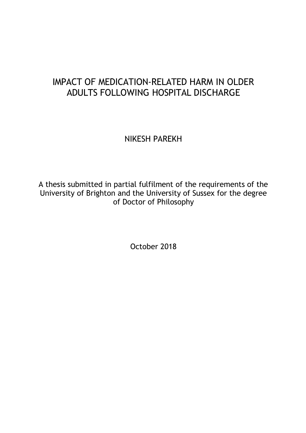 Impact of Medication-Related Harm in Older Adults Following Hospital Discharge