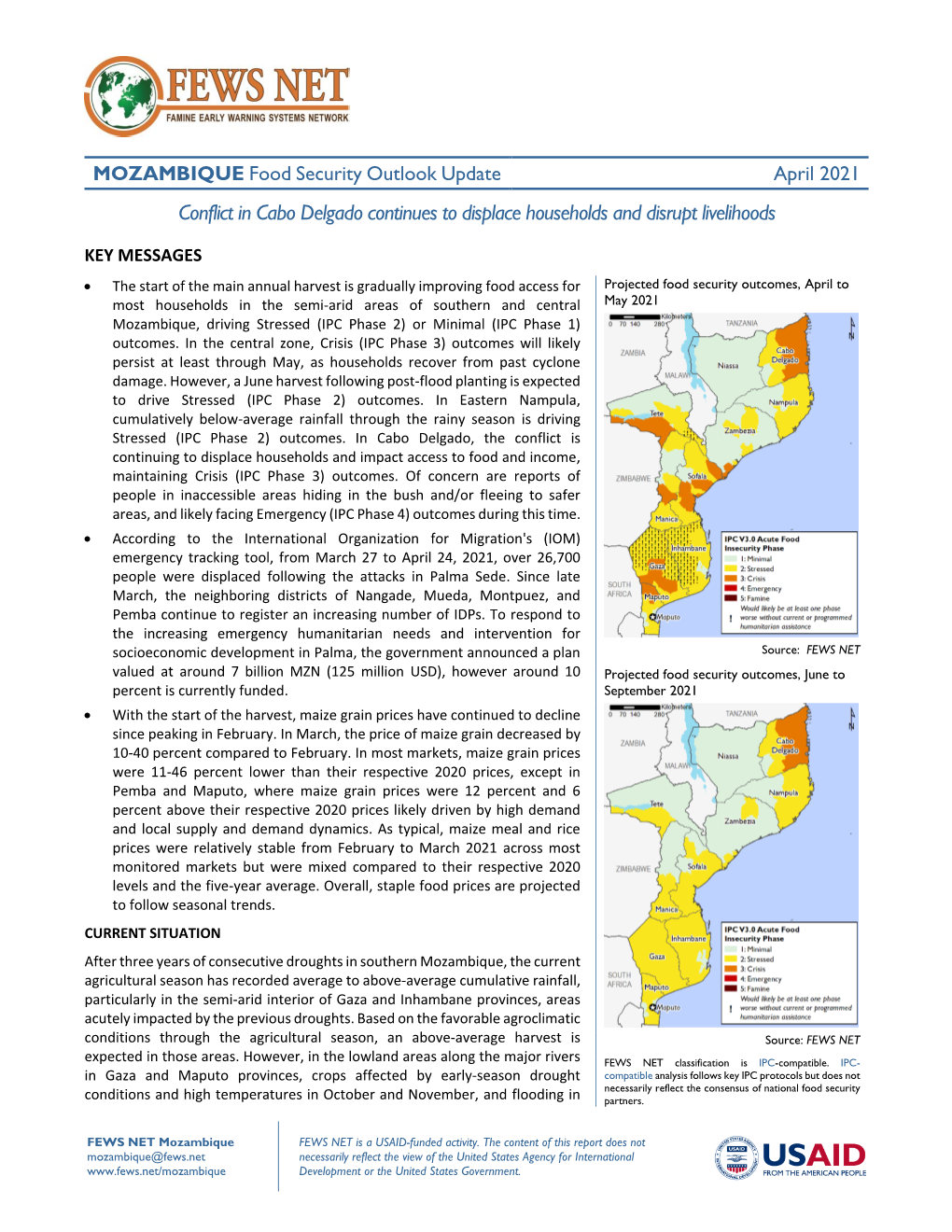 Conflict in Cabo Delgado Continues to Displace Households and Disrupt Livelihoods