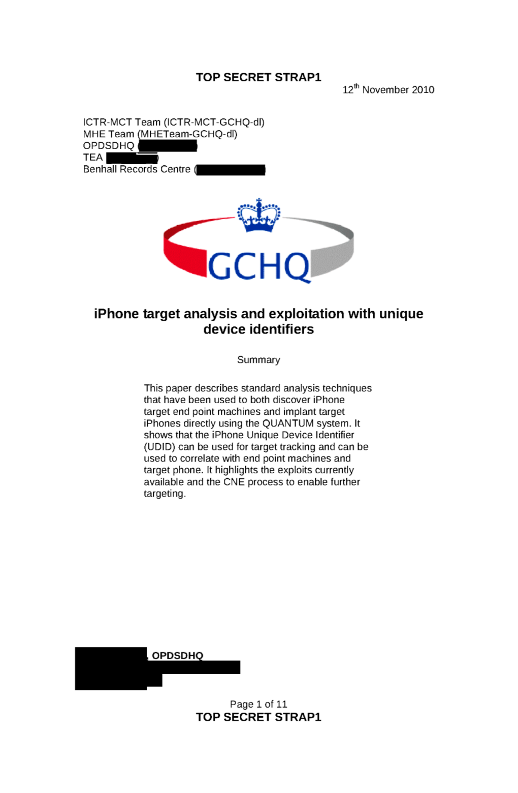 Iphone Target Analysis and Exploitation with Unique Device Identifiers