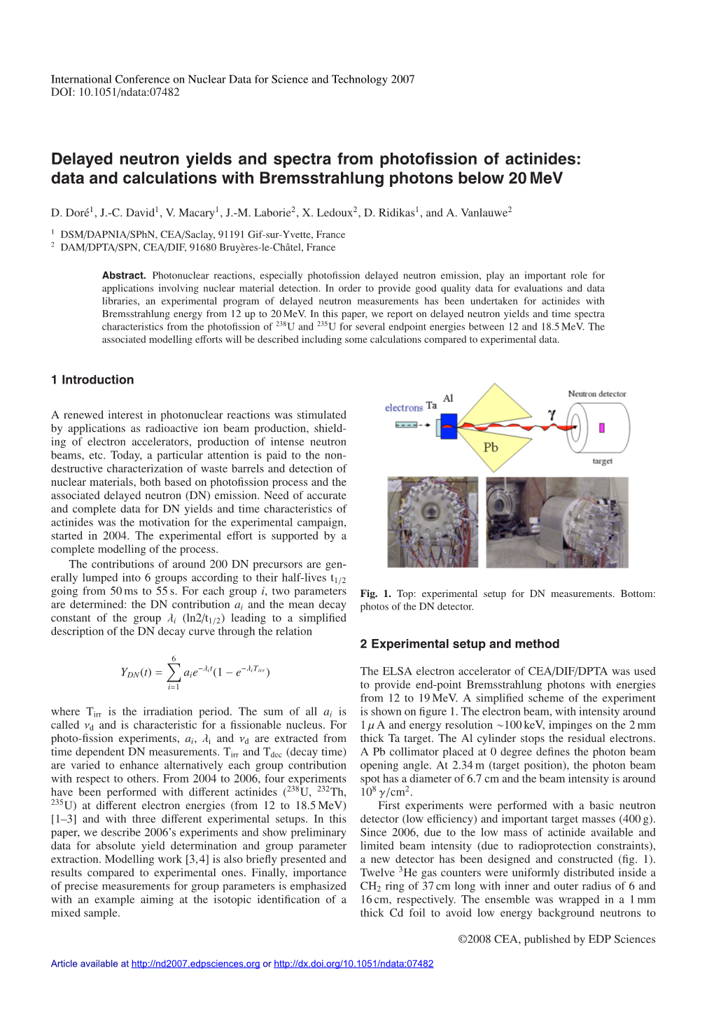 Delayed Neutron Yields and Spectra from Photofission of Actinides: Data