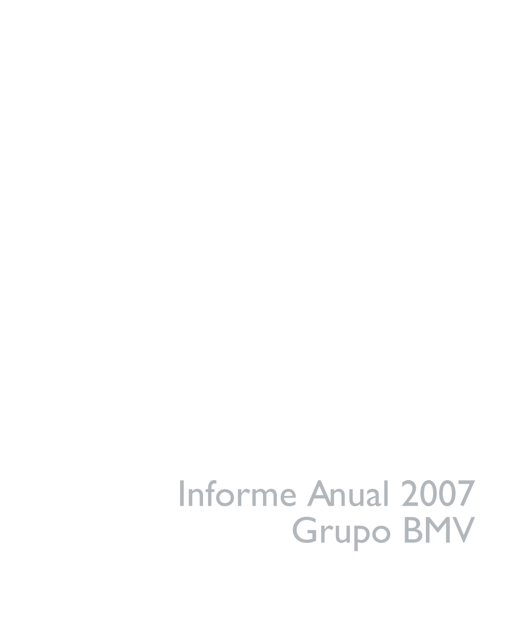 Informe Anual 2007 Grupo BMV