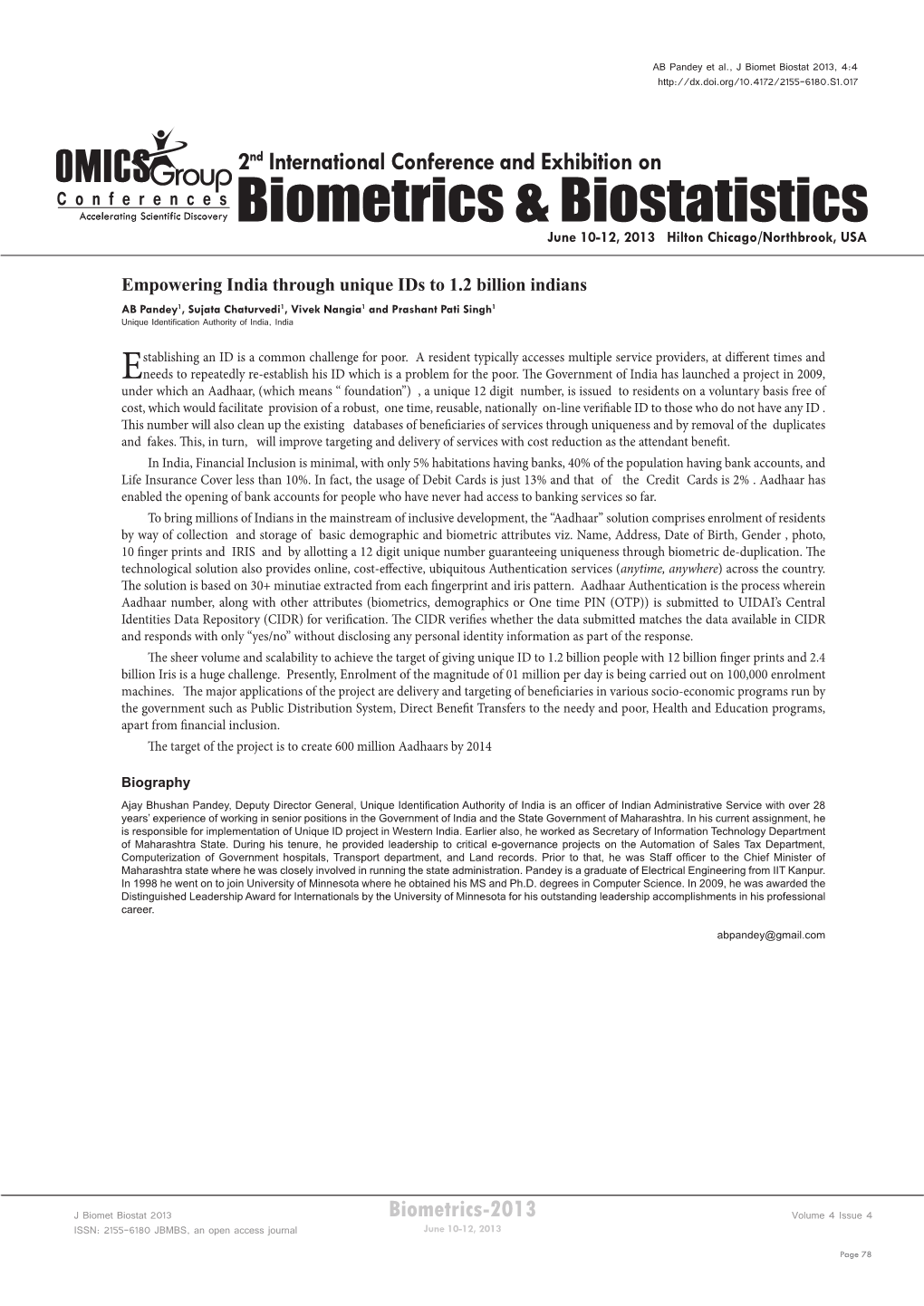 Biometrics & Biostatistics