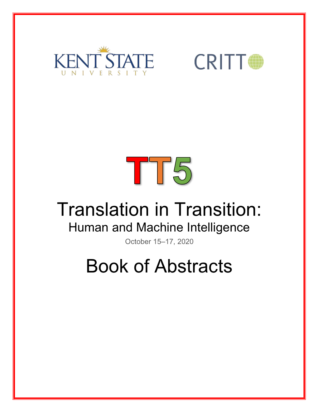 Translation in Transition: Book of Abstracts