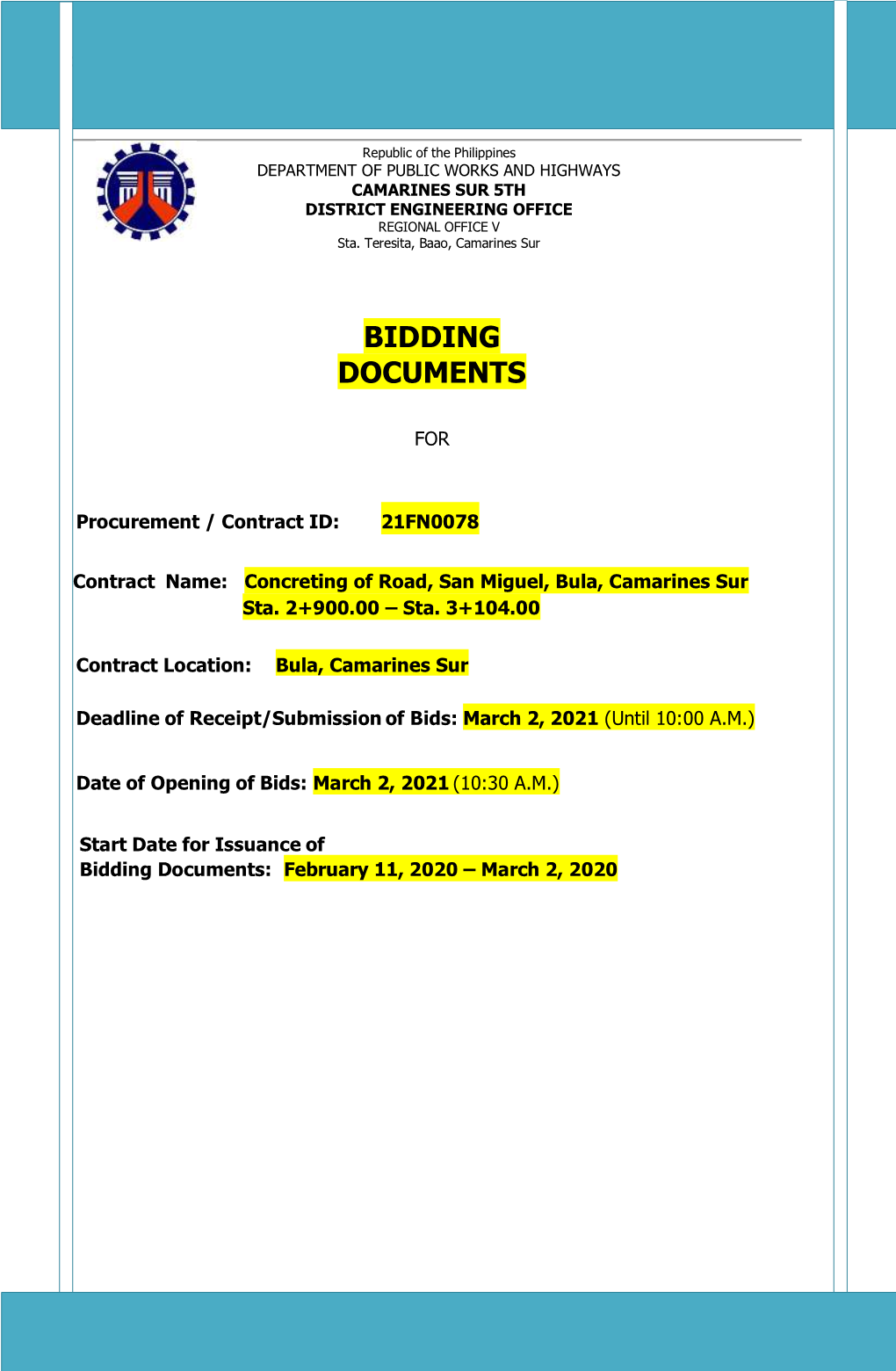 Bidding Documents