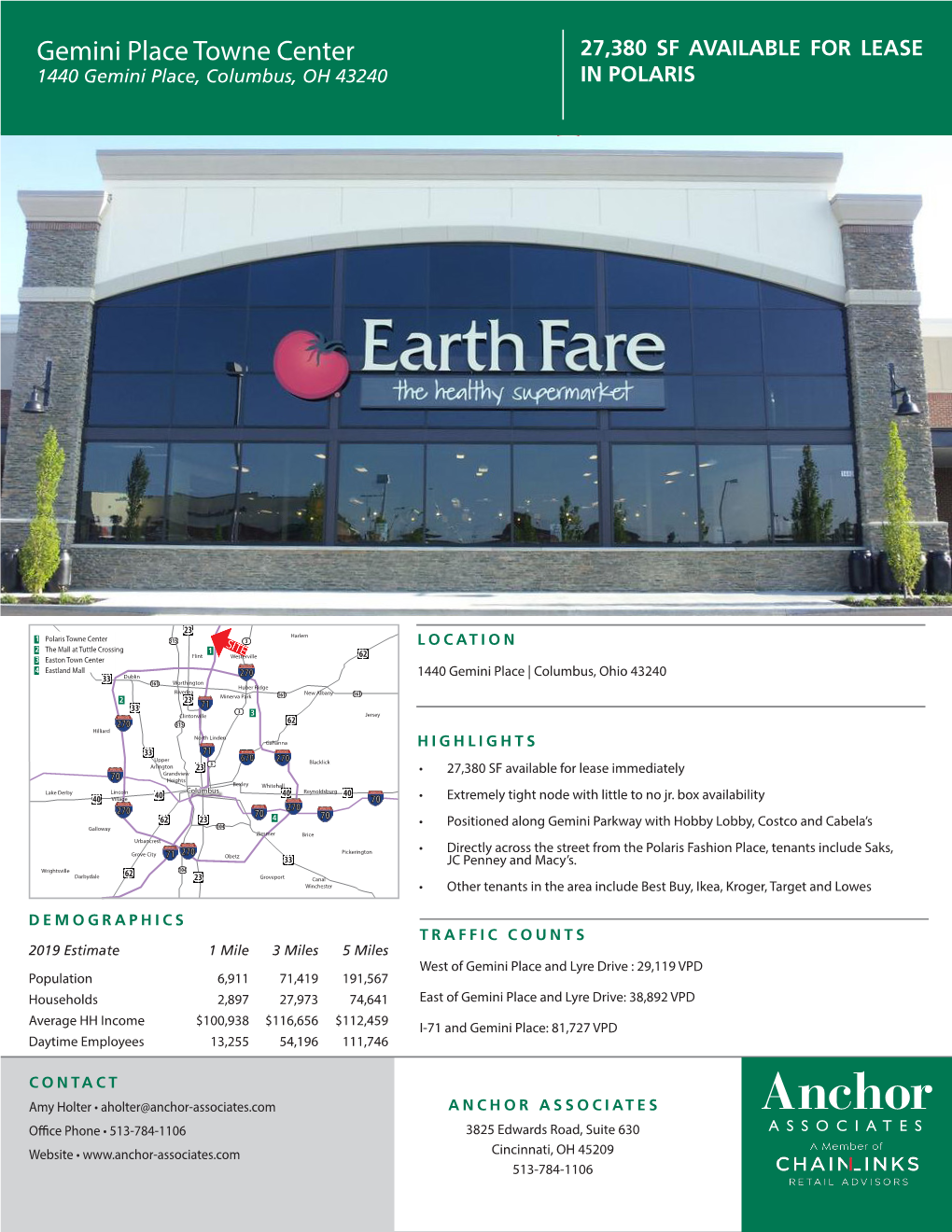 Gemini Place Towne Center 27,380 SF AVAILABLE for LEASE 1440 Gemini Place, Columbus, OH 43240 in POLARIS